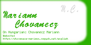 mariann chovanecz business card